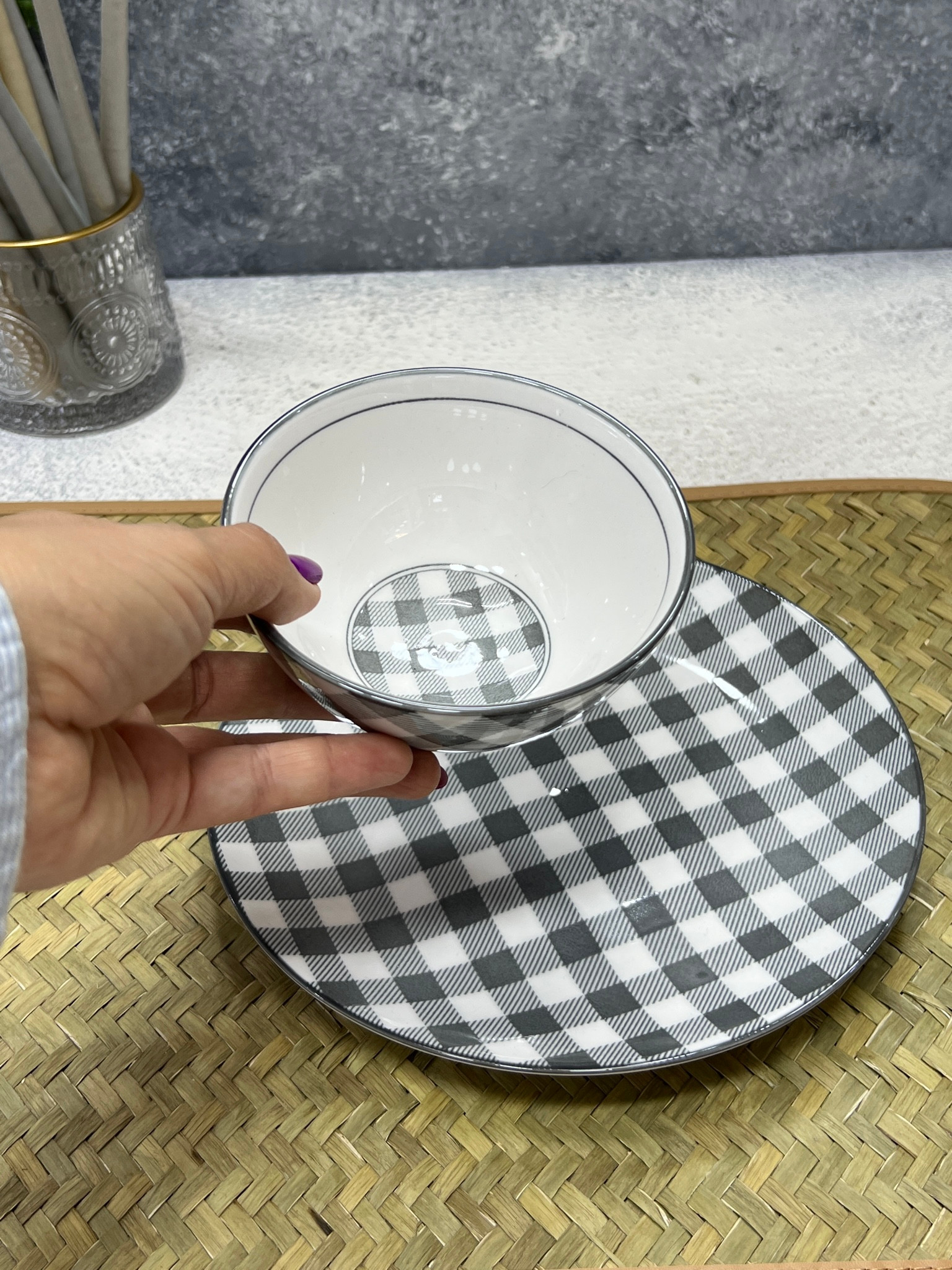 خرید انلاین کاسه ماست چینی رنگ طوسی برند زاراهوم