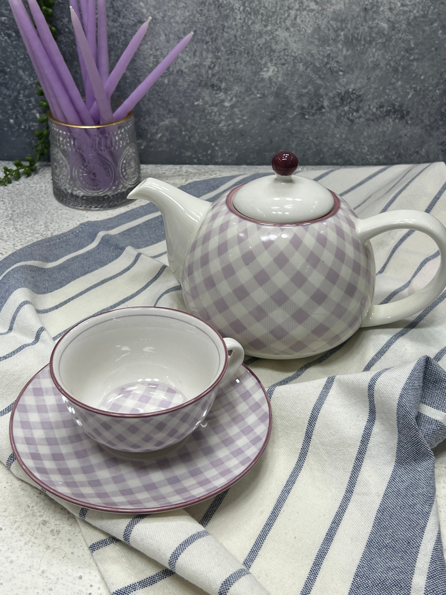 خرید انلاین فنجان و نعلبکی چینی رنگ یاسی برند زاراهوم