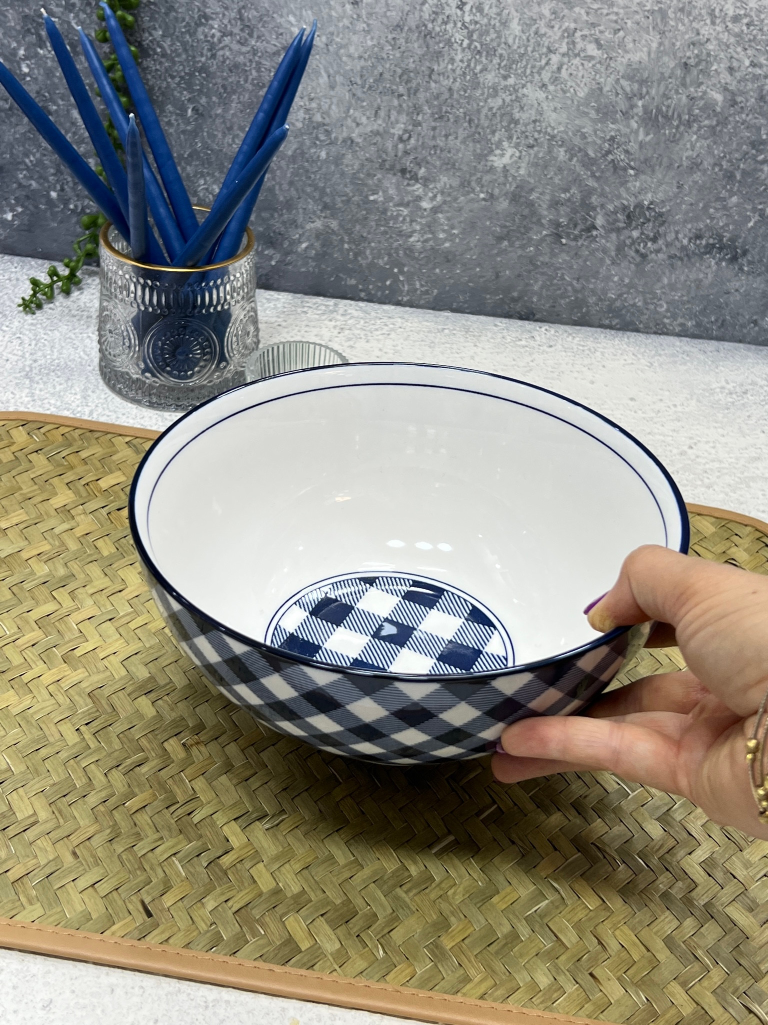 خرید انلاین کاسه سالاد چینی رنگ سورمه ای برند زاراهوم