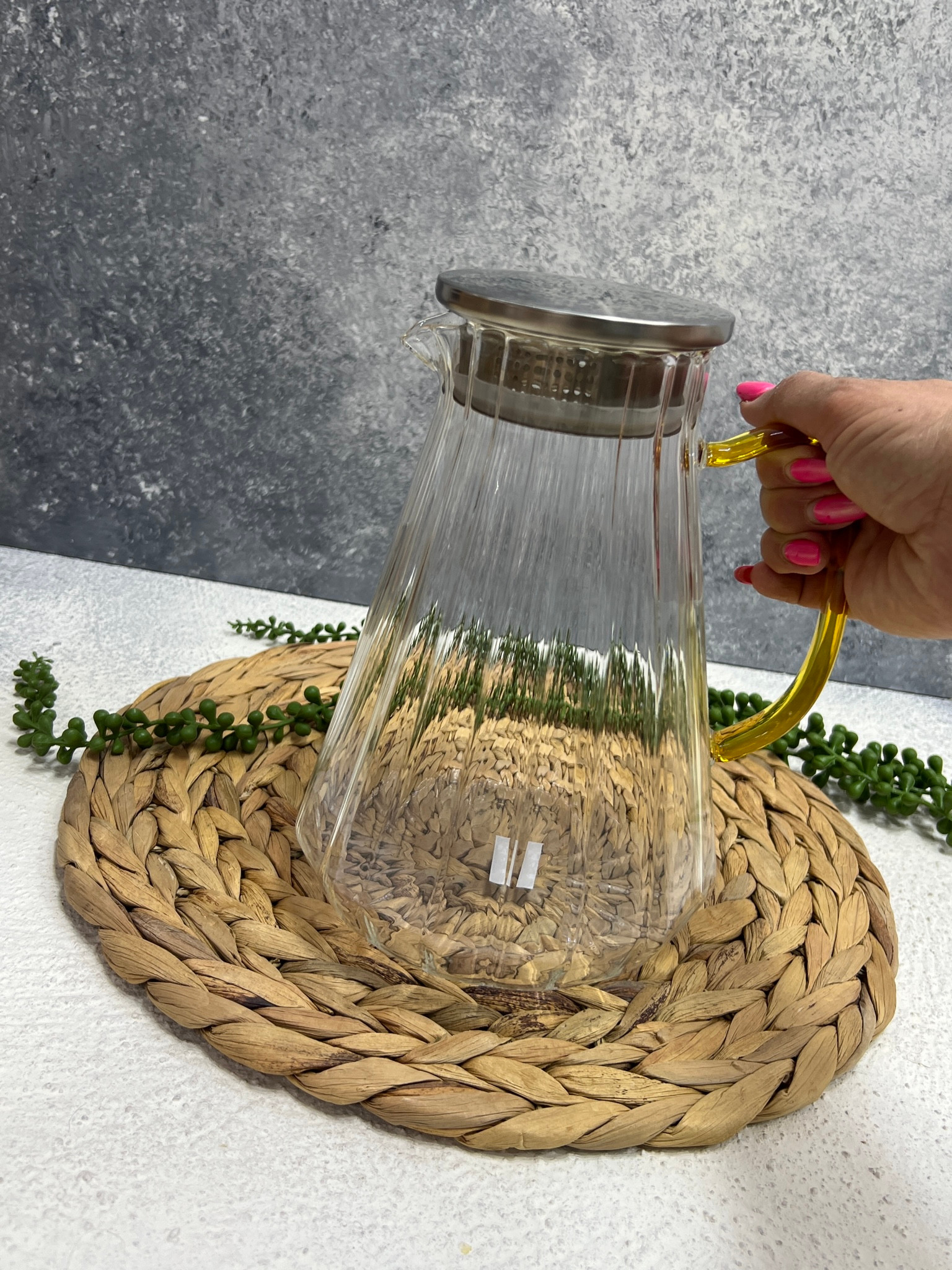 خرید انلاین پارچ پیرکس وارداتی درب استیل دسته عسلی